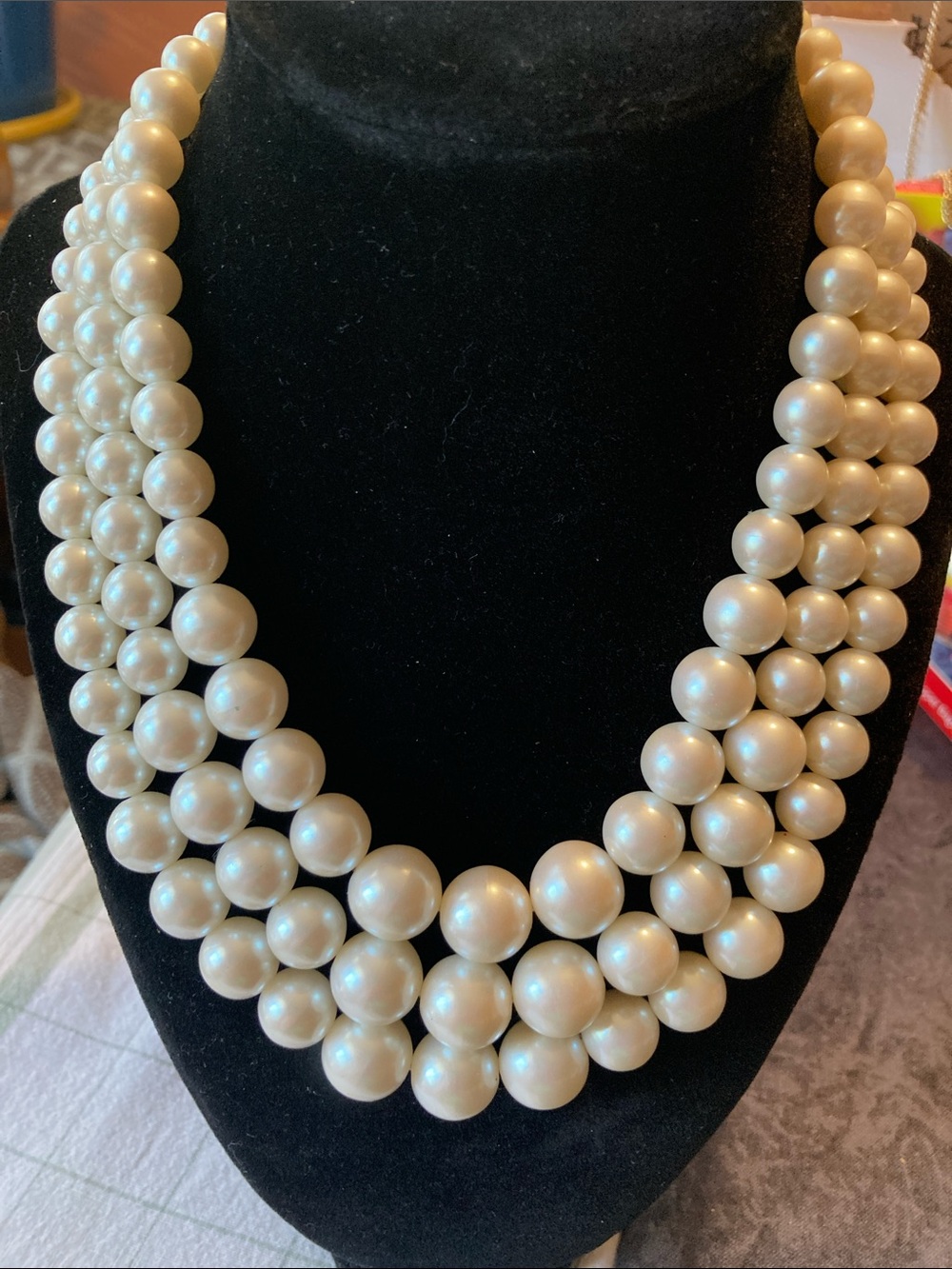 Classic Ivory Multi-Strand Faux Pearl Necklace
